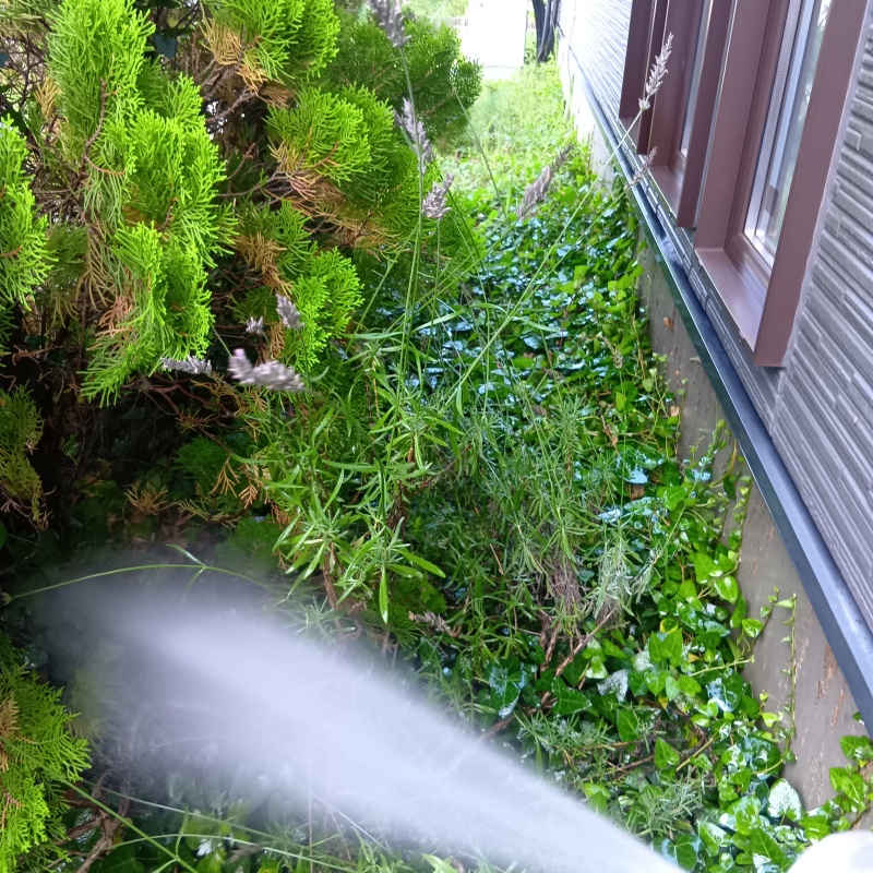建物外周の土壌に防蟻剤を散布