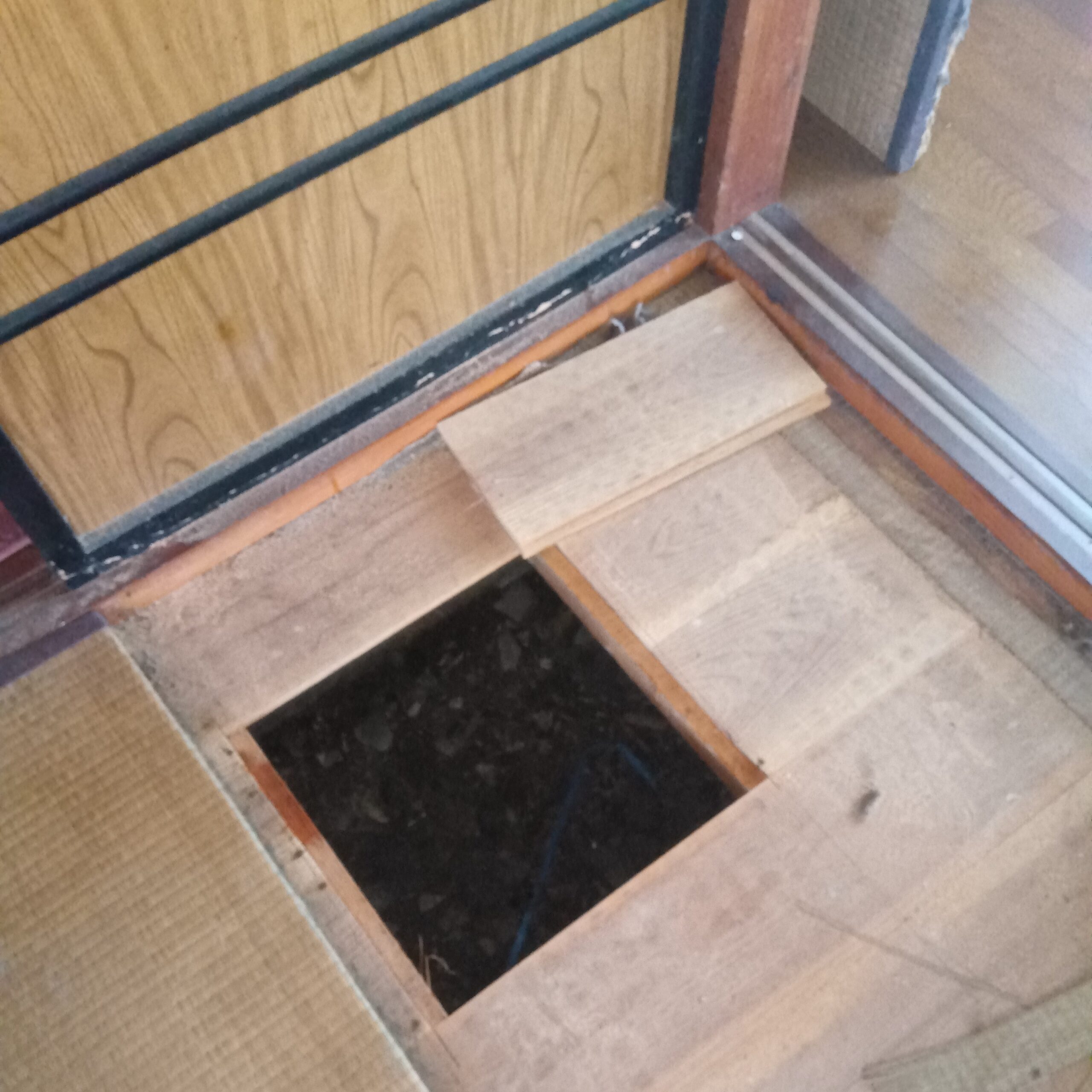 和室の床を切り抜いた様子