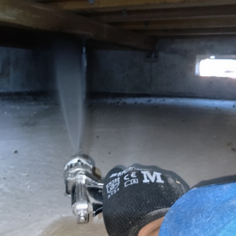 シロアリ予防の施工事例（鹿児島県志布志市松山町新橋）