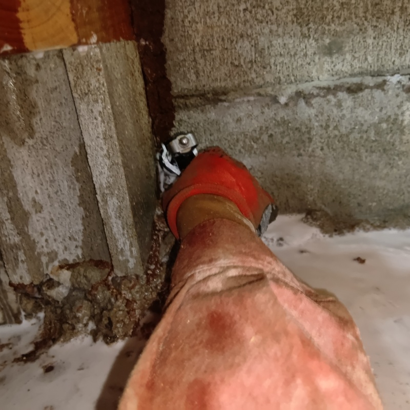 基礎にシロアリ駆除剤を散布