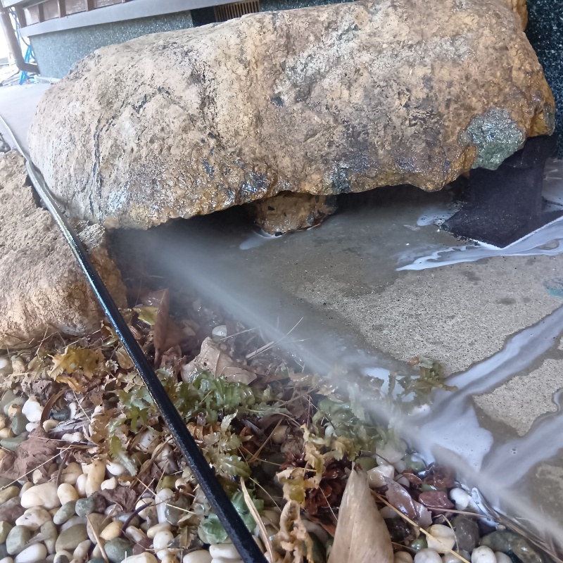 建物外周の土壌にシロアリ駆除剤を散布