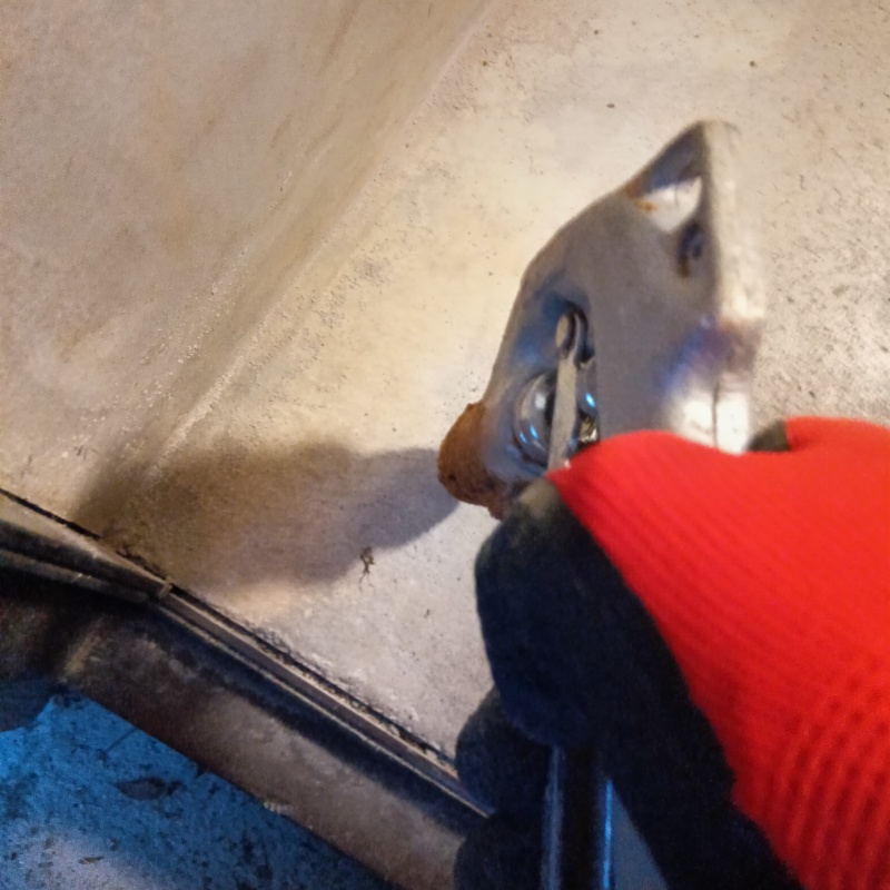 玄関床にシロアリ駆除を注入