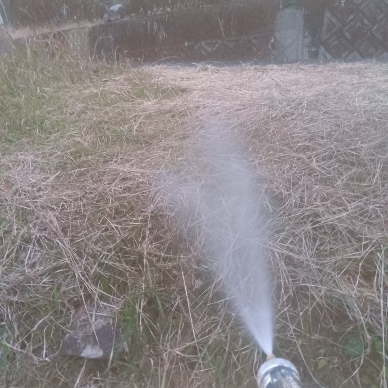 建物外周にシロアリ駆除剤を散布