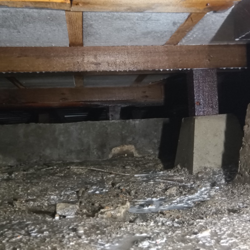 床下にシロアリ駆除剤を散布