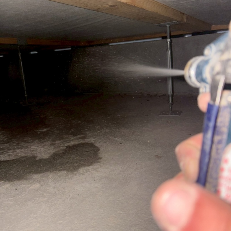 基礎に防蟻剤を散布