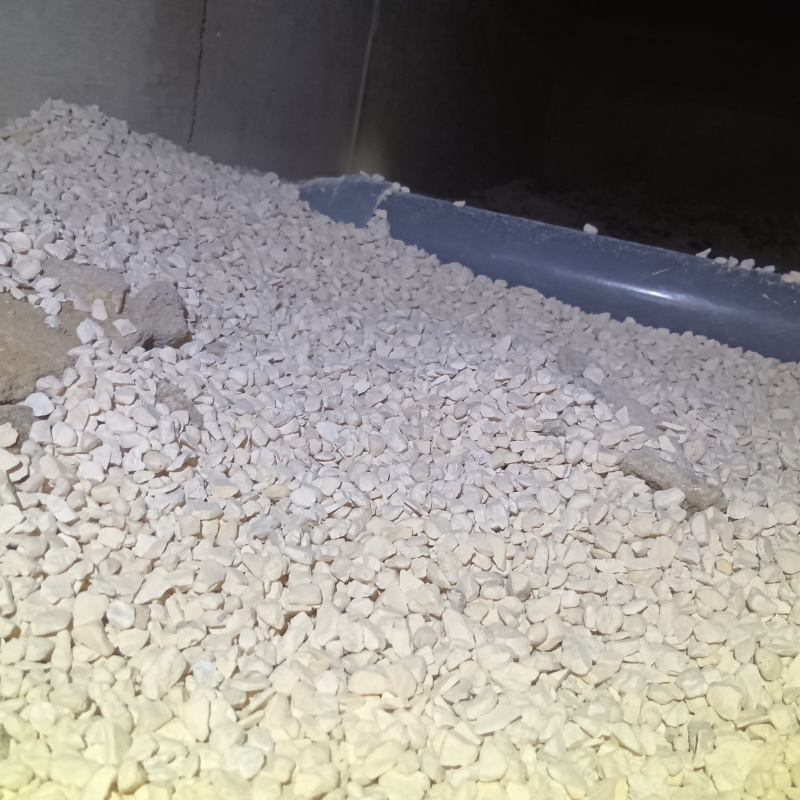 床下に調湿材を敷き詰めた様子