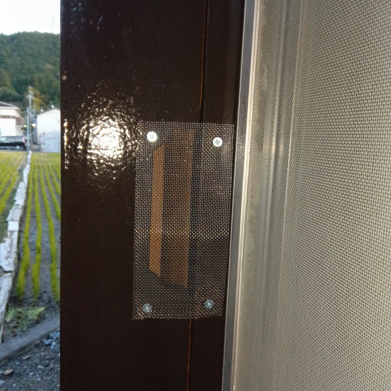 金網で侵入経路を封鎖