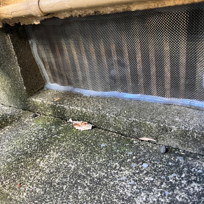 金網で侵入経路を封鎖