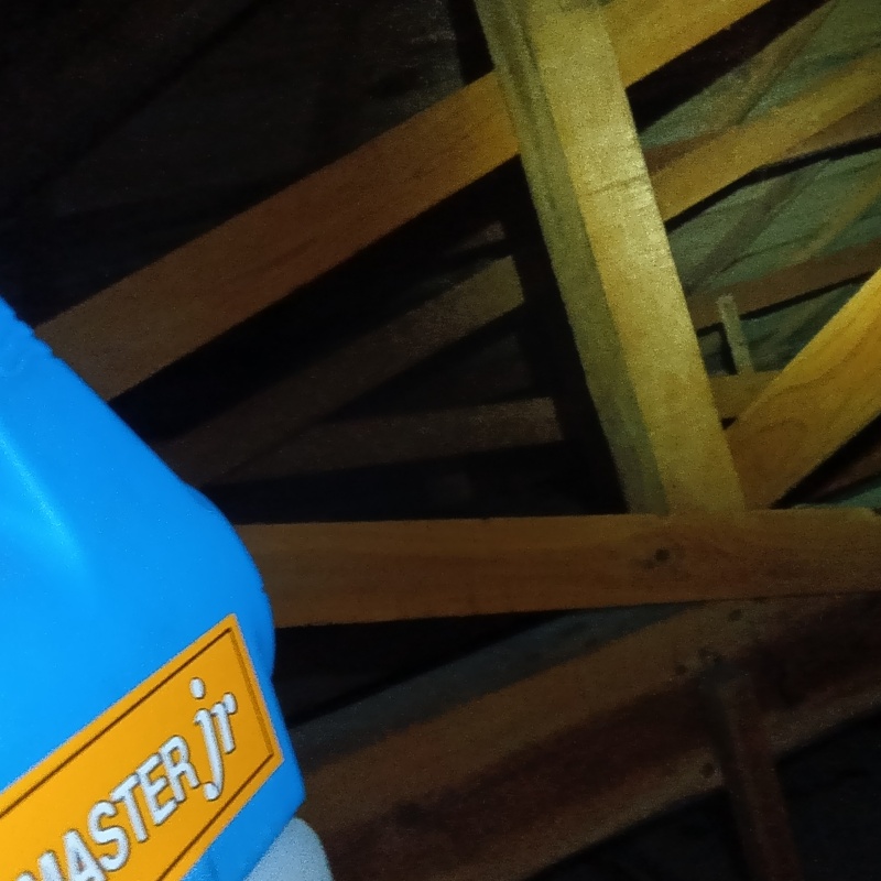 天井裏を噴霧器で除菌・消臭