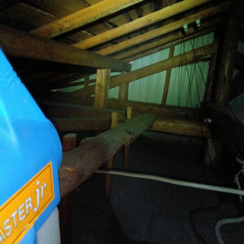 天井裏を噴霧器で除菌・消臭