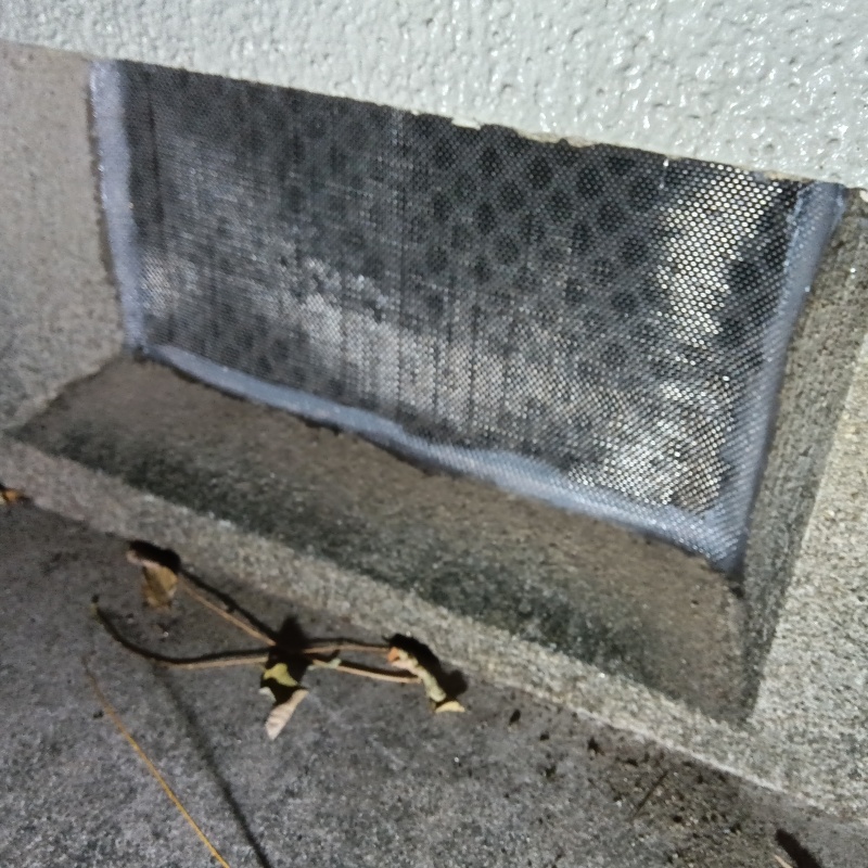 金網で侵入経路を封鎖