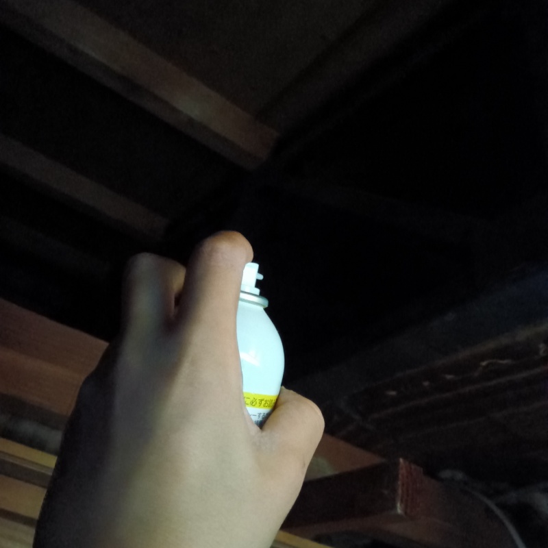 天井裏に忌避剤を散布