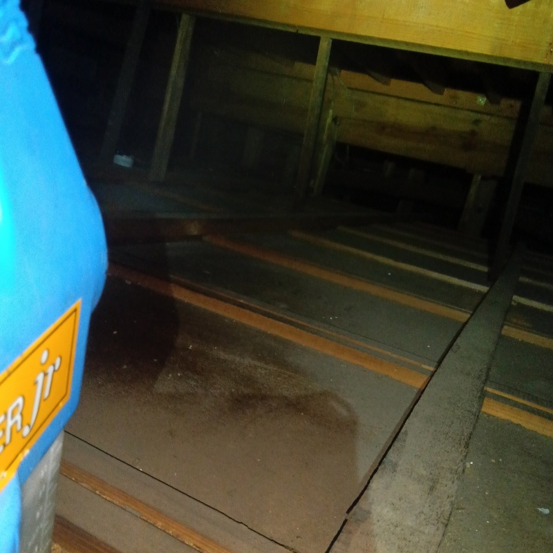 天井裏に除菌剤を散布