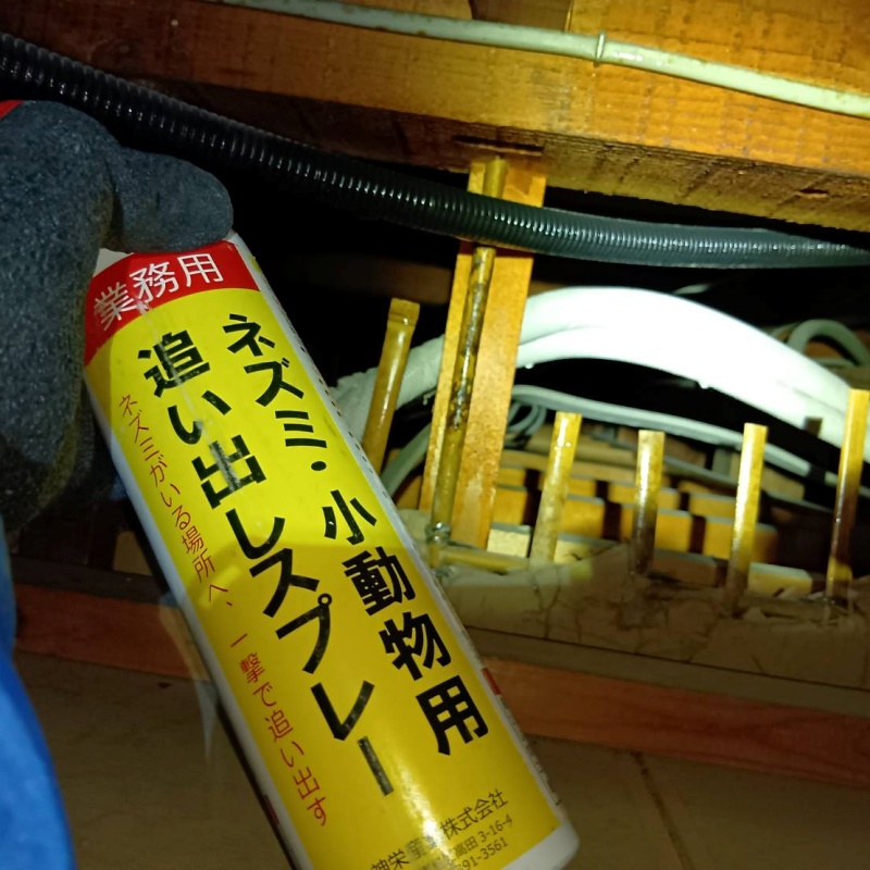 忌避剤をスプレー