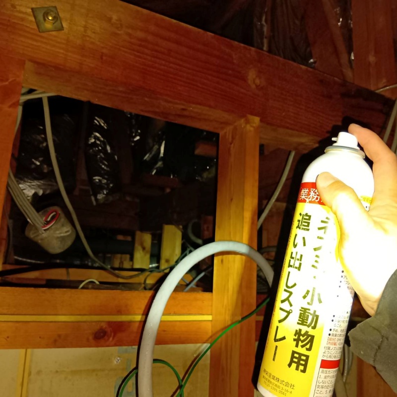 忌避剤をスプレー