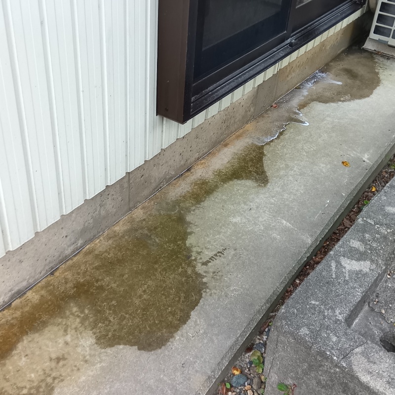 基礎まわりに防蟻剤を散布した様子
