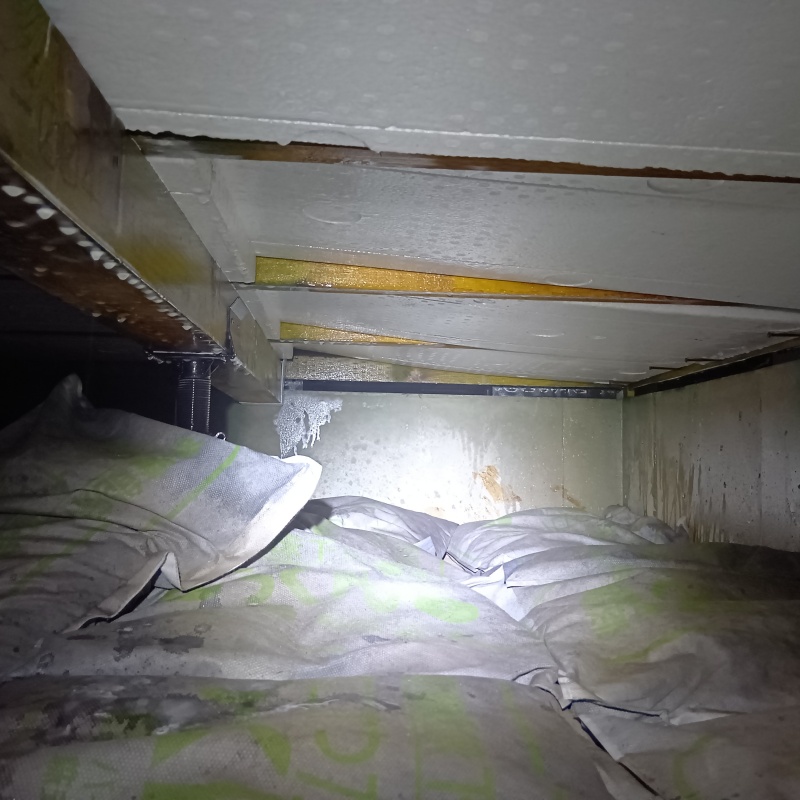 床下基礎にシロアリ駆除剤を散布
