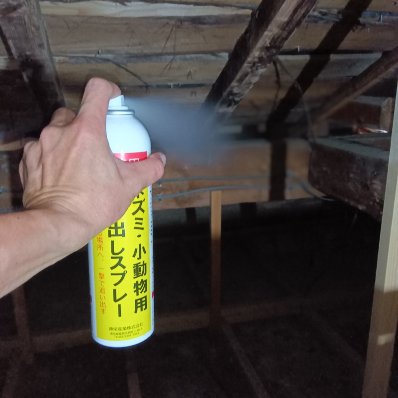 忌避剤をスプレー