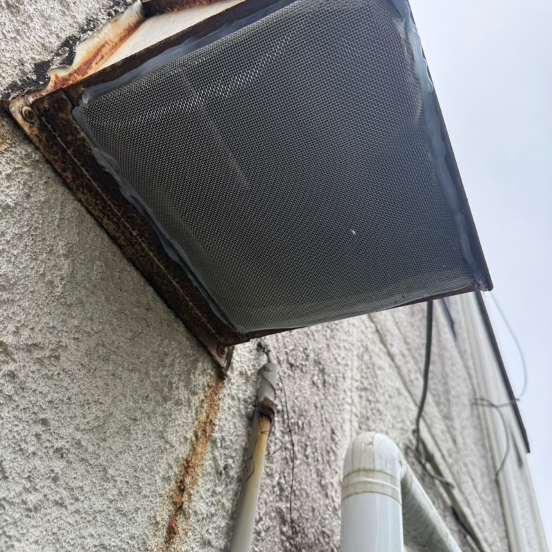 換気口の開口部を封鎖