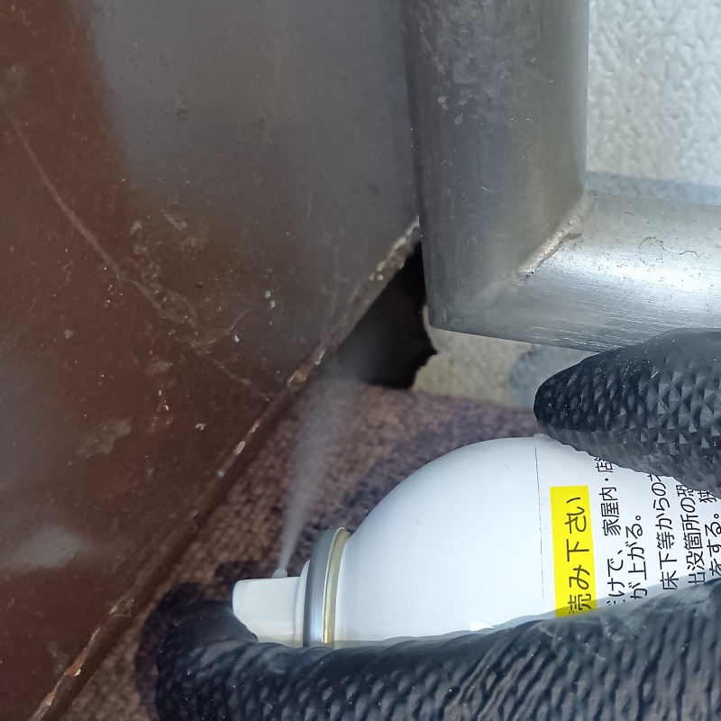 すき間に忌避剤を散布