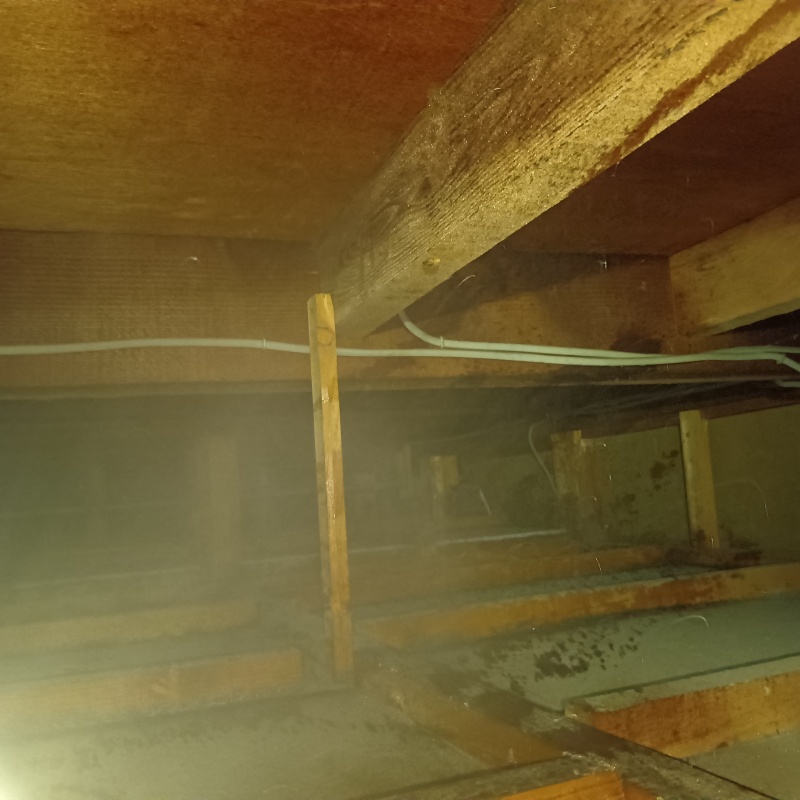 天井裏を噴霧器で除菌・消臭