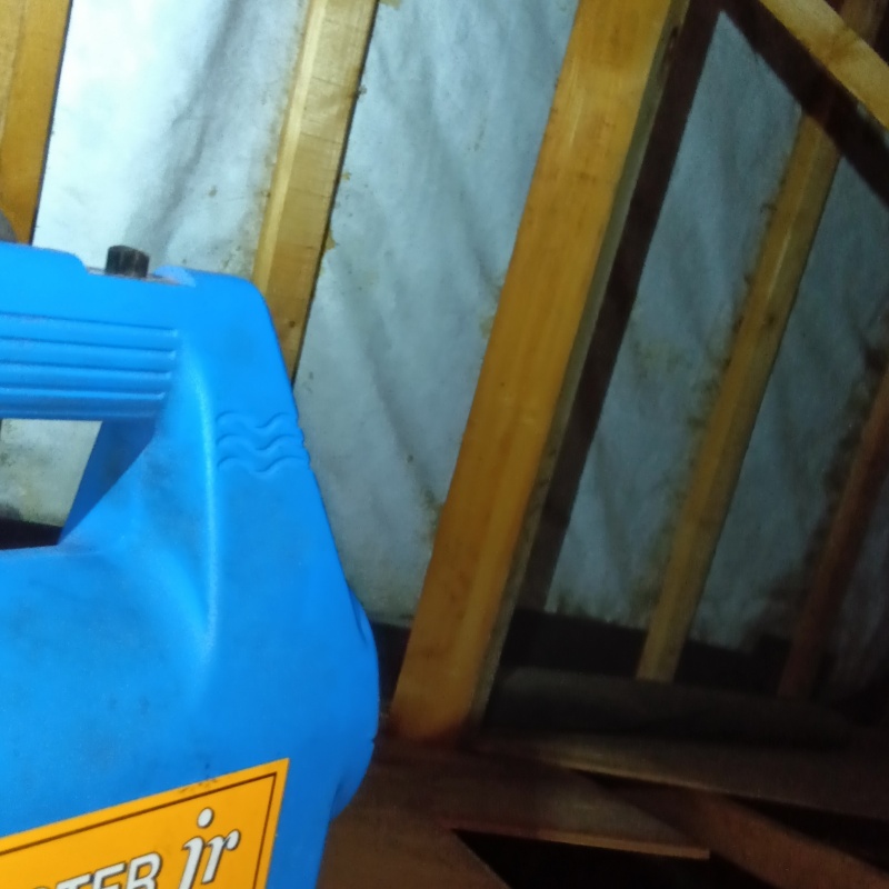 天井裏に除菌剤を散布