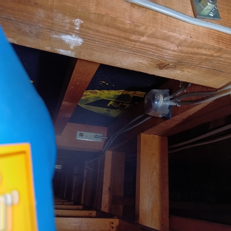 屋根裏に除菌剤を散布