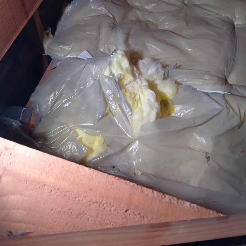 汚れた断熱材