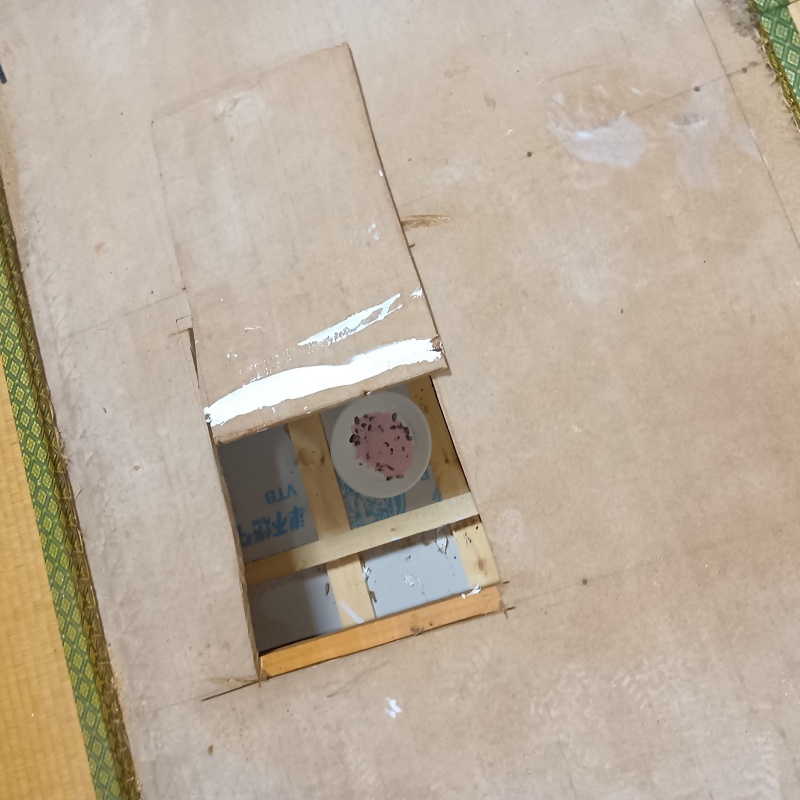 和室の床を切り抜いた様子