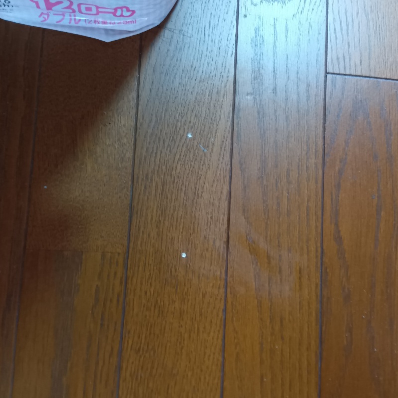 開けた穴を修復した様子