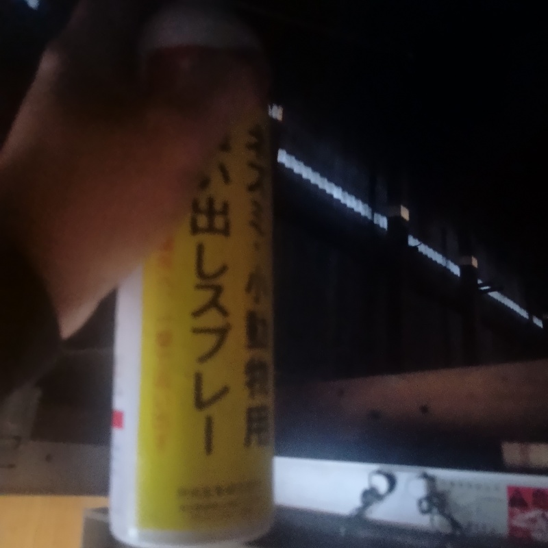 天井裏に忌避剤をスプレー