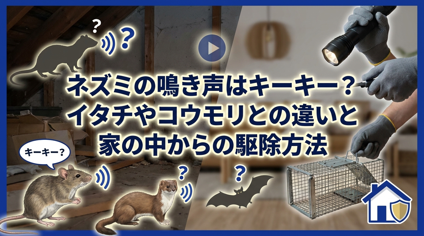 ネズミの鳴き声はキーキー？イタチやコウモリとの違いと家の中からの駆除方法