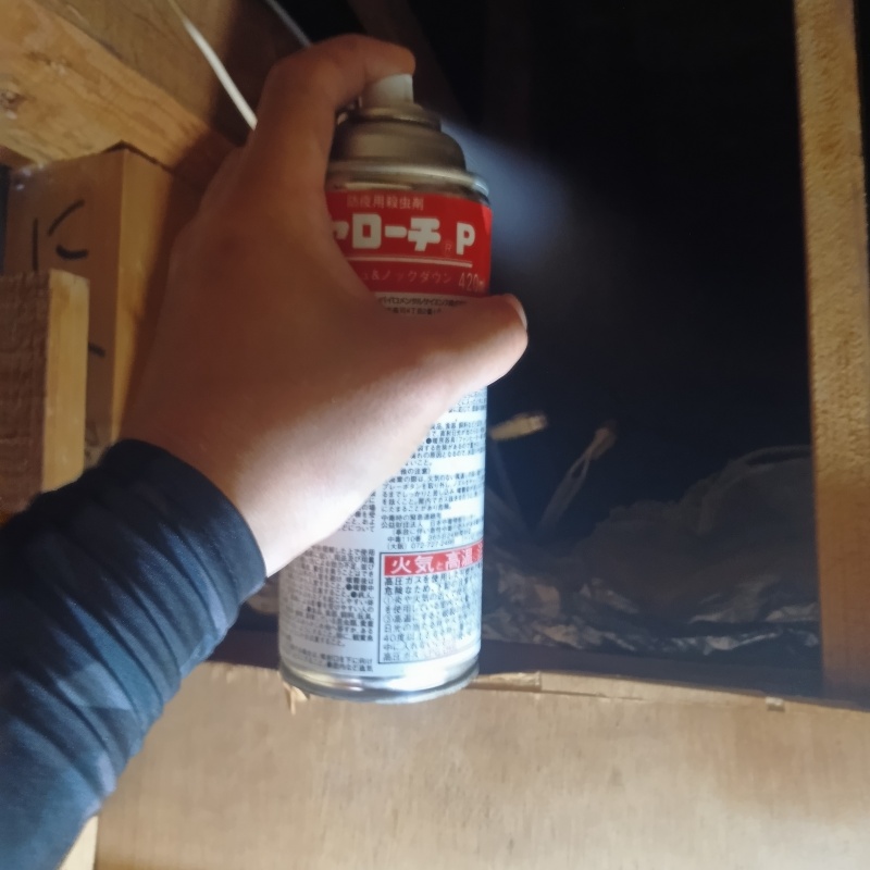 殺虫剤をスプレー
