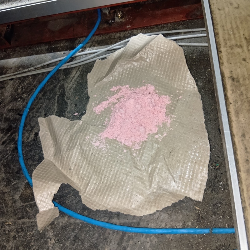殺鼠剤を仕掛けている様子