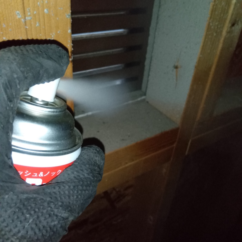 殺虫剤をスプレー