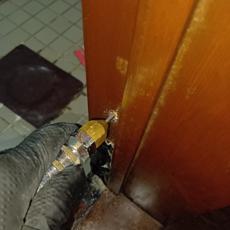木部にシロアリ駆除剤を注入