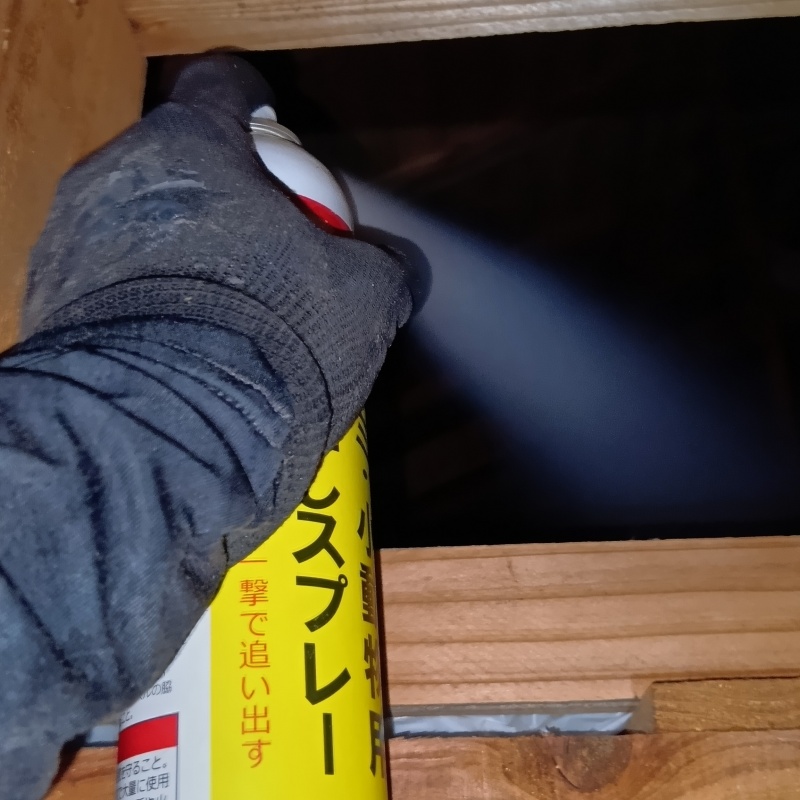 忌避剤をスプレー