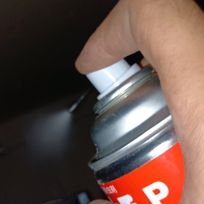 殺虫剤を吹き付けている様子