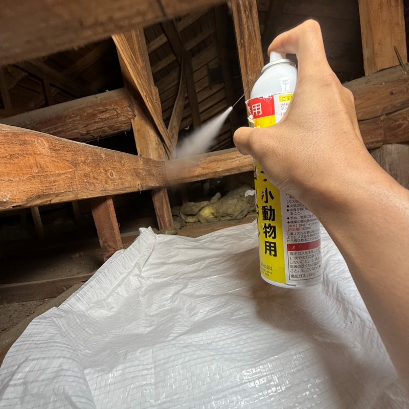 忌避剤をスプレー