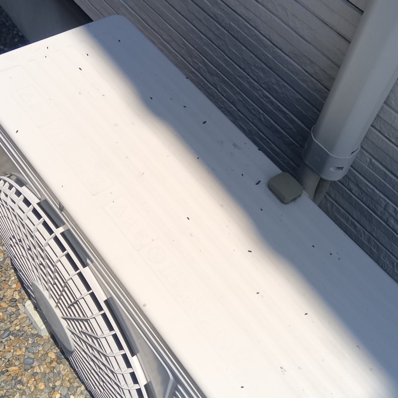 室外機の上のフン