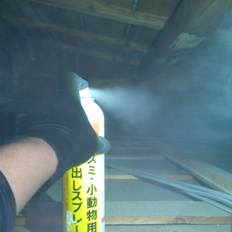 忌避剤をスプレー