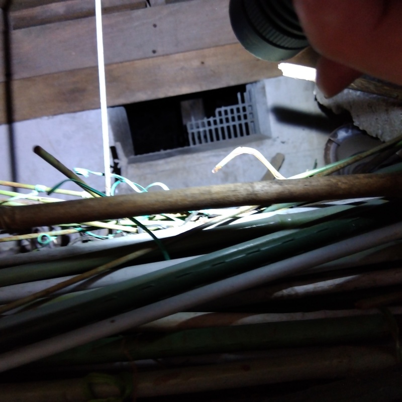 床下換気口が破損している